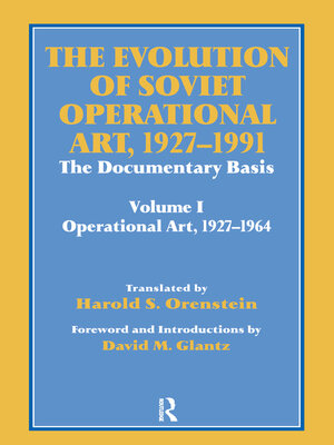cover image of The Evolution of Soviet Operational Art, 1927-1991